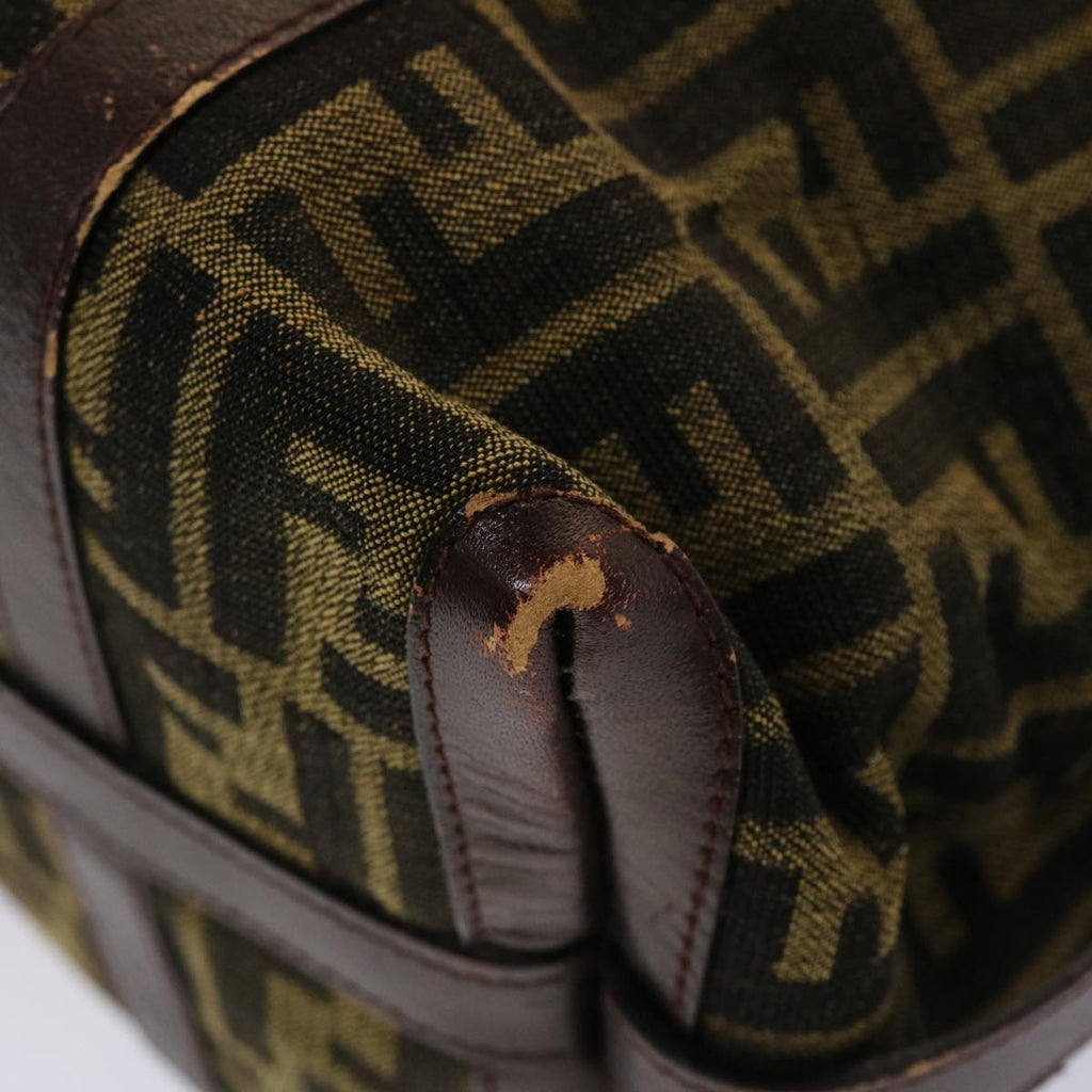 FENDI Zucca Canvas Hand Bag Vintage Brown Black rd2368