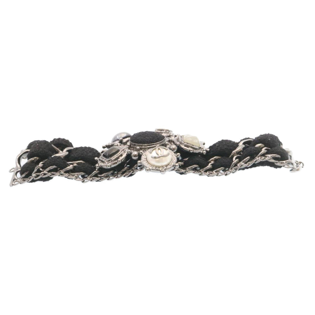 CHANEL Bangle Bracelet Metal Black CC am1441sA