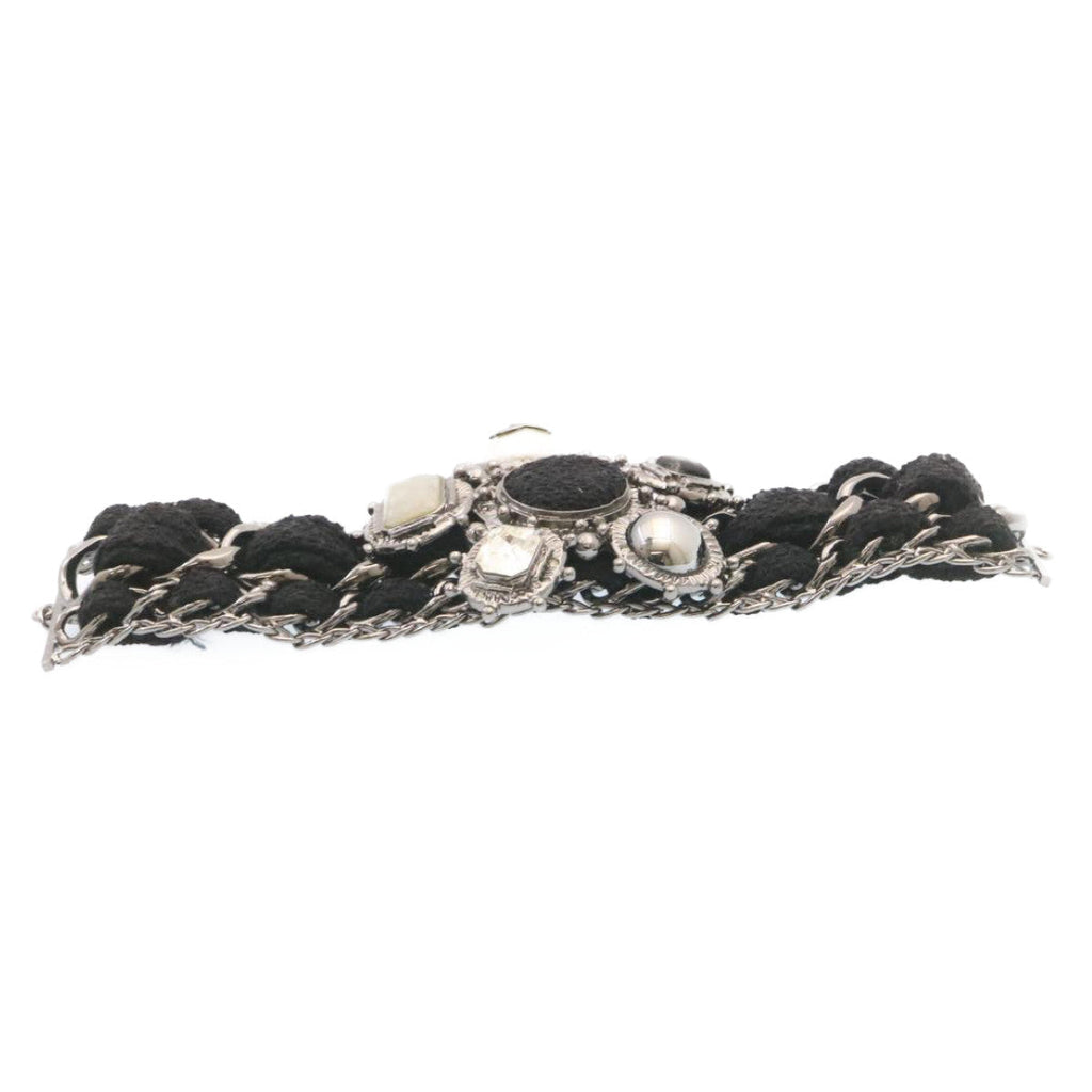 CHANEL Bangle Bracelet Metal Black CC am1441sA