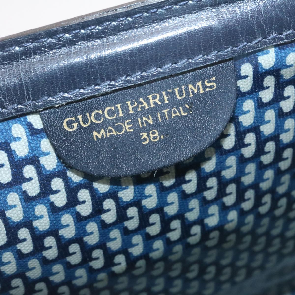 GUCCI Sherry Line Clutch Bag Suede Navy Red am1160s