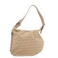 FENDI Zucchino Canvas Shoulder Bag Pink Beige am308b