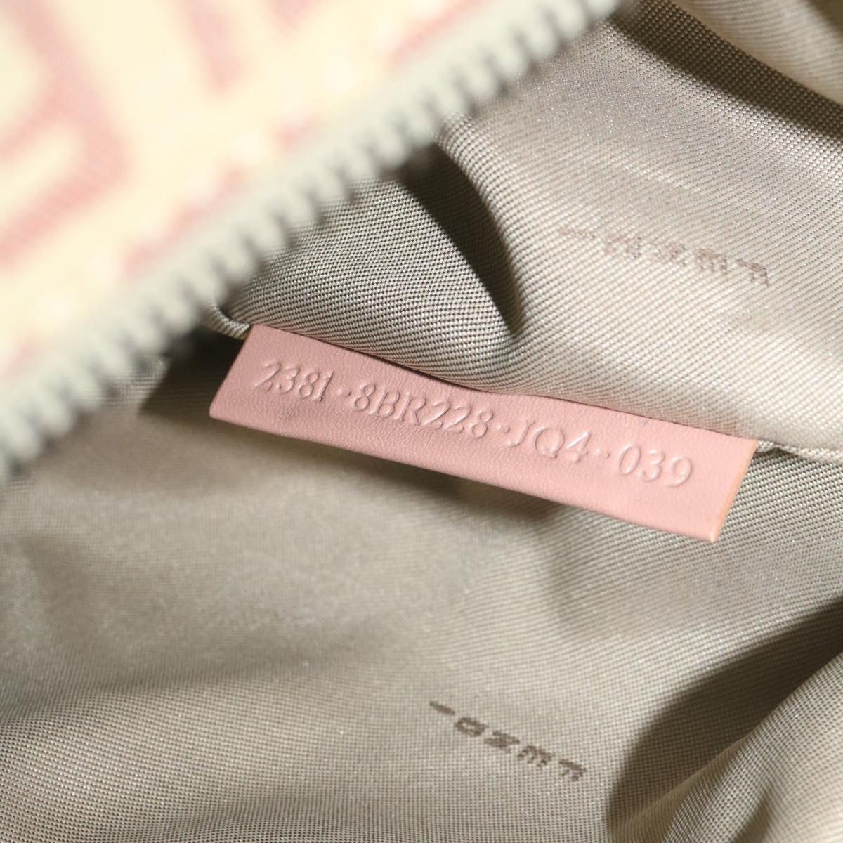 FENDI Zucchino Canvas Shoulder Bag Pink Beige am308b