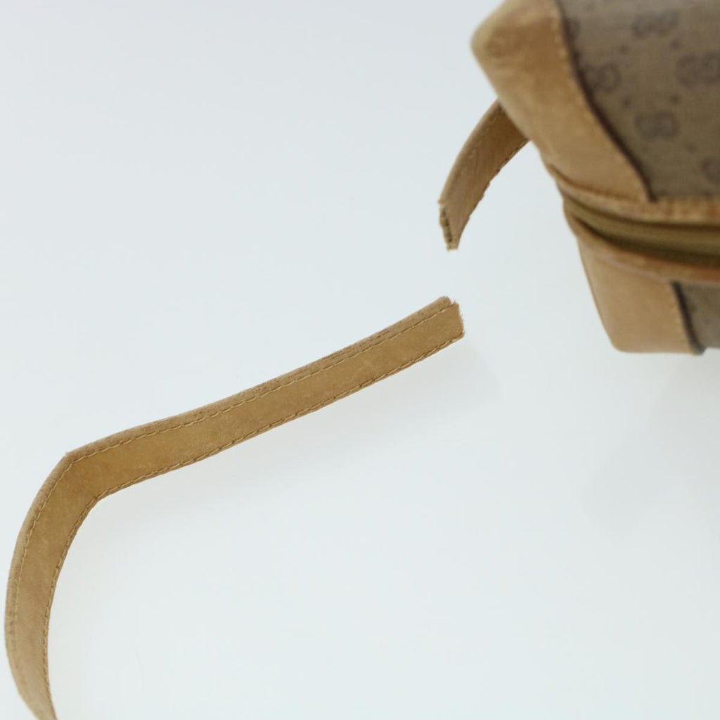 GUCCI Micro GG Canvas Shoulder Bag PVC Leather Beige th2491