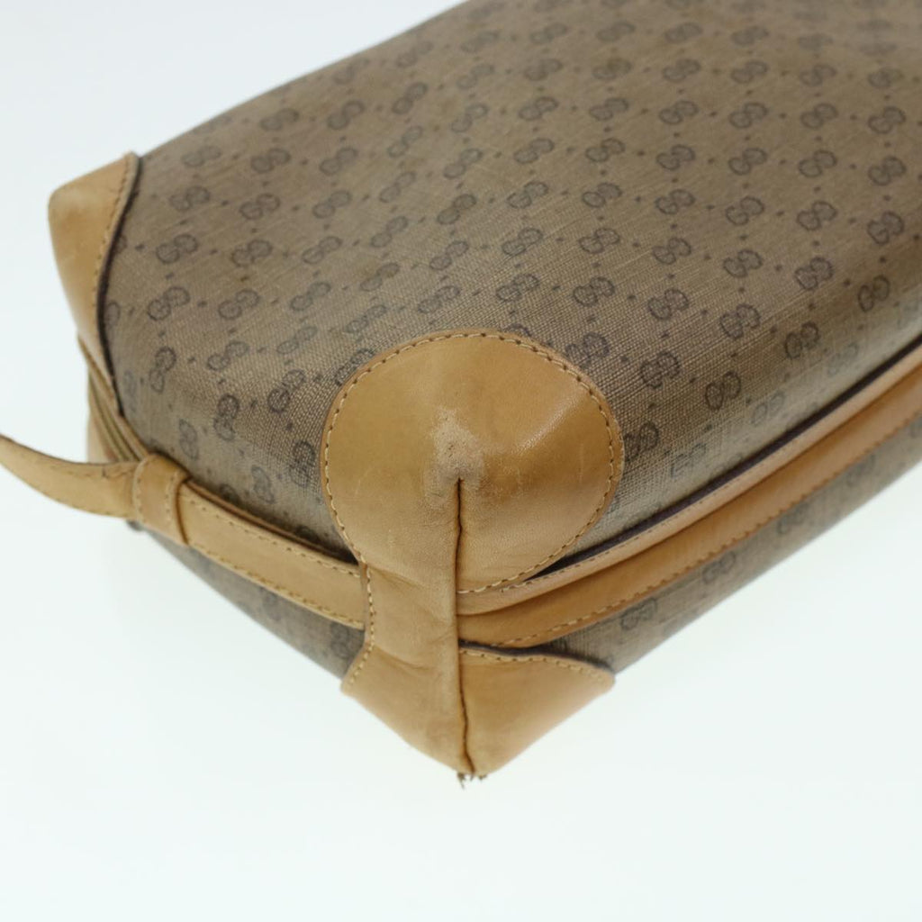GUCCI Micro GG Canvas Shoulder Bag PVC Leather Beige th2491