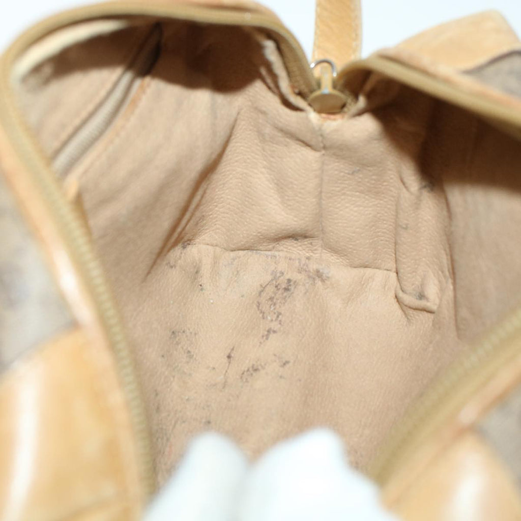 GUCCI Micro GG Canvas Shoulder Bag PVC Leather Beige th2491