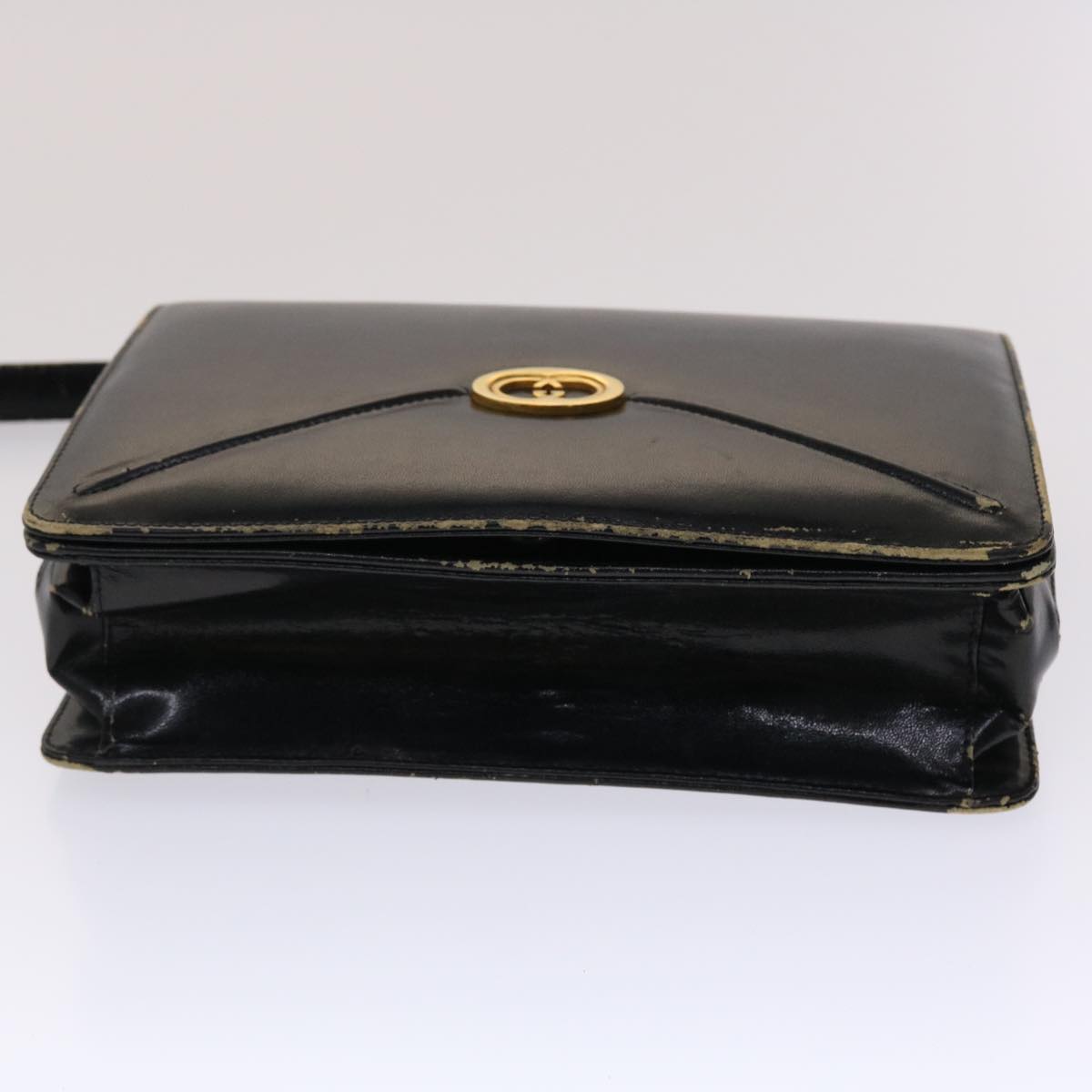 GUCCI Shoulder Bag Leather Black bs2567