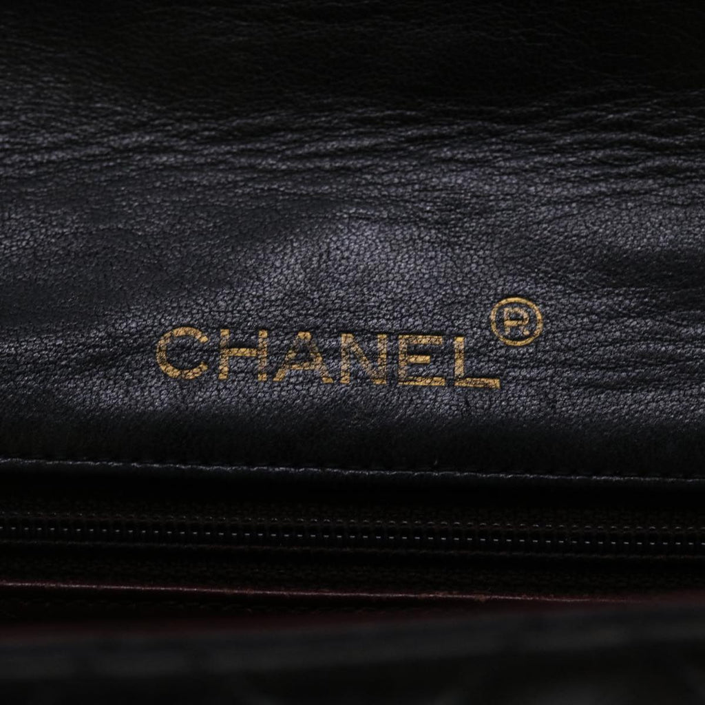 CHANEL Matelasse Chain Flap Shoulder Bag Lamb Skin Black Gold CC 24557A
