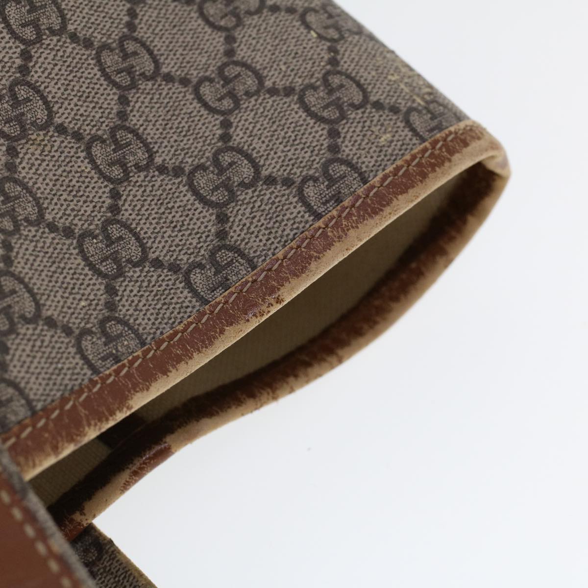 GUCCI GG Canvas Web Sherry Line Hand Bag PVC Leather Beige Red 211134 41684
