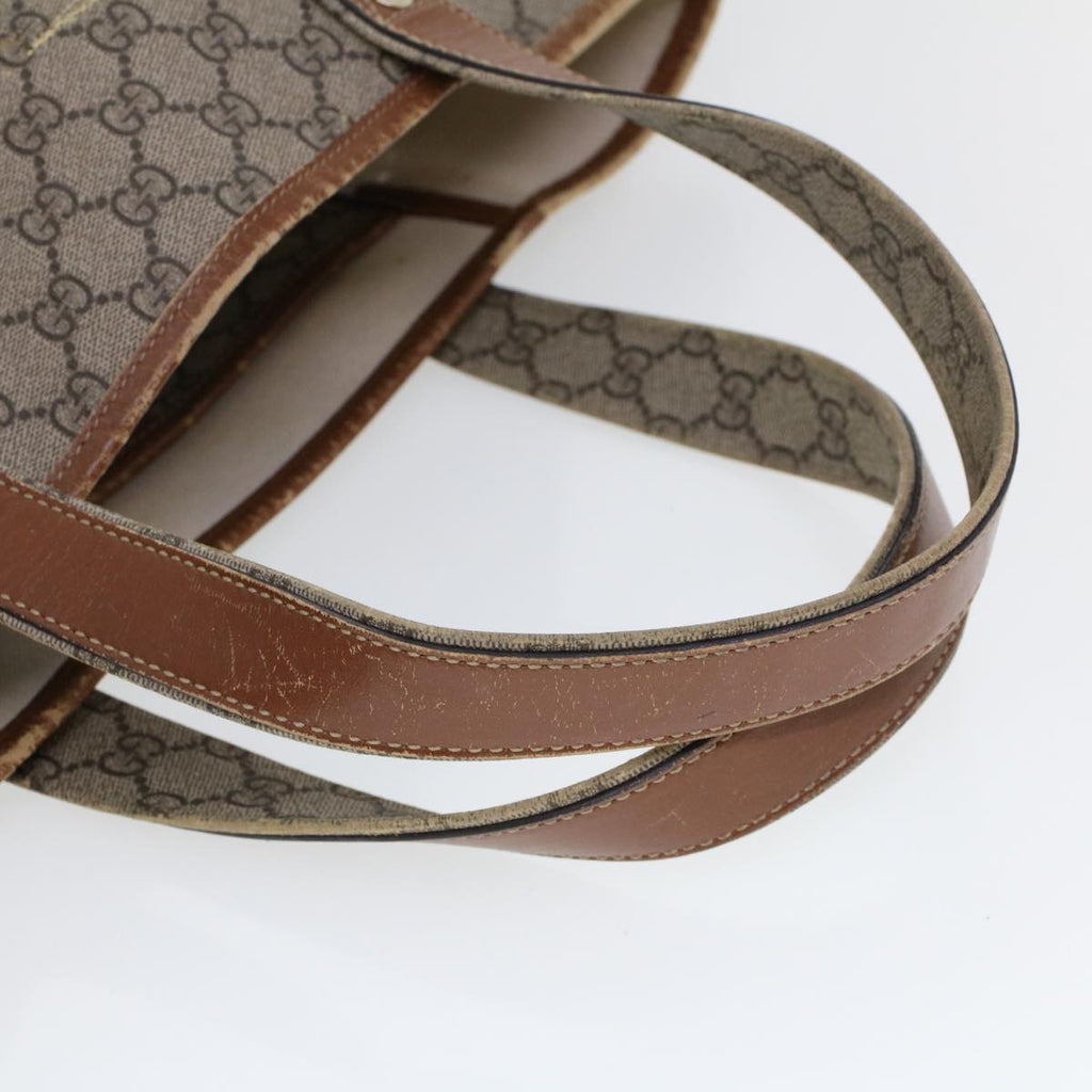 GUCCI GG Canvas Web Sherry Line Hand Bag PVC Leather Beige Red 211134 41684