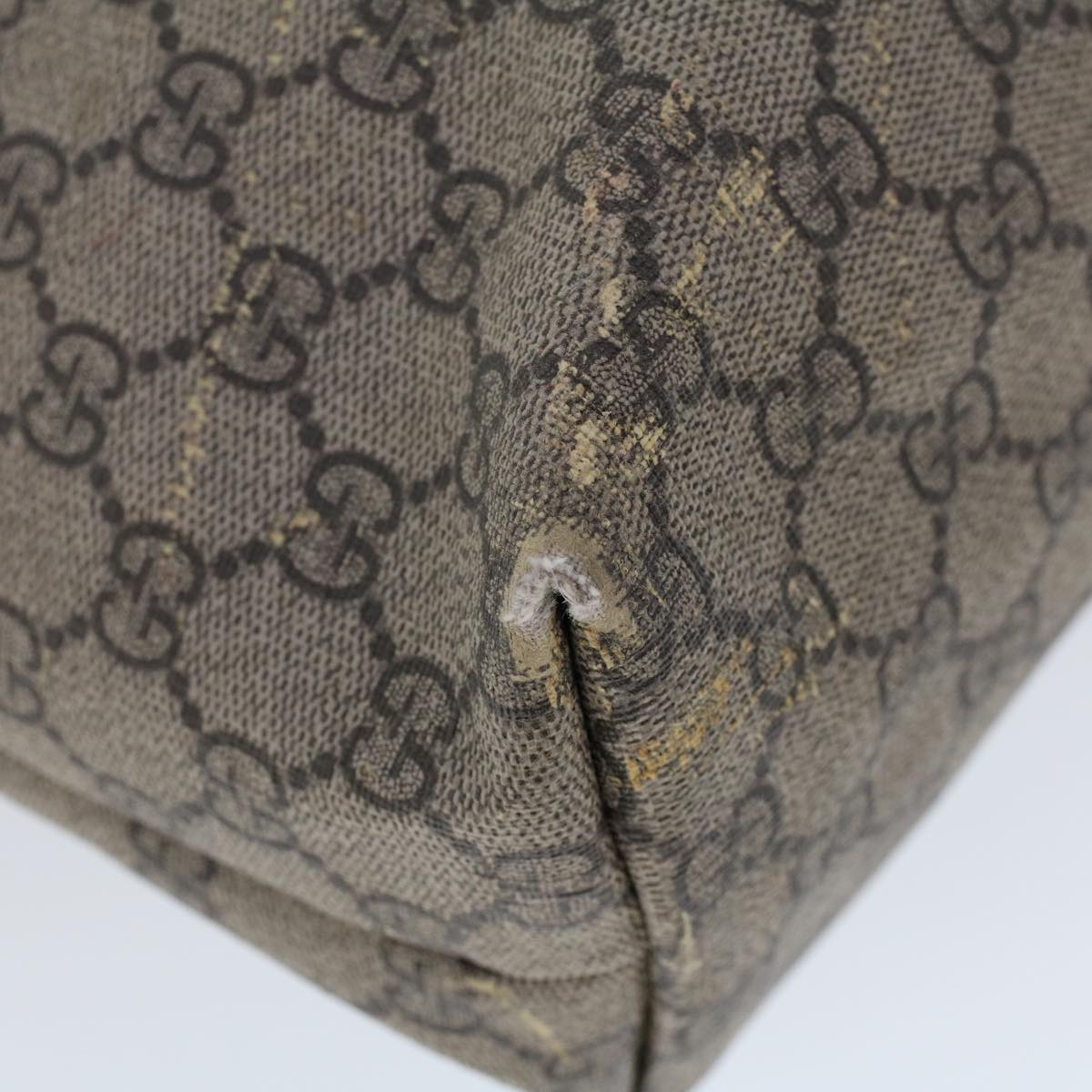 GUCCI GG Canvas Web Sherry Line Hand Bag PVC Leather Beige Red 211134 41684