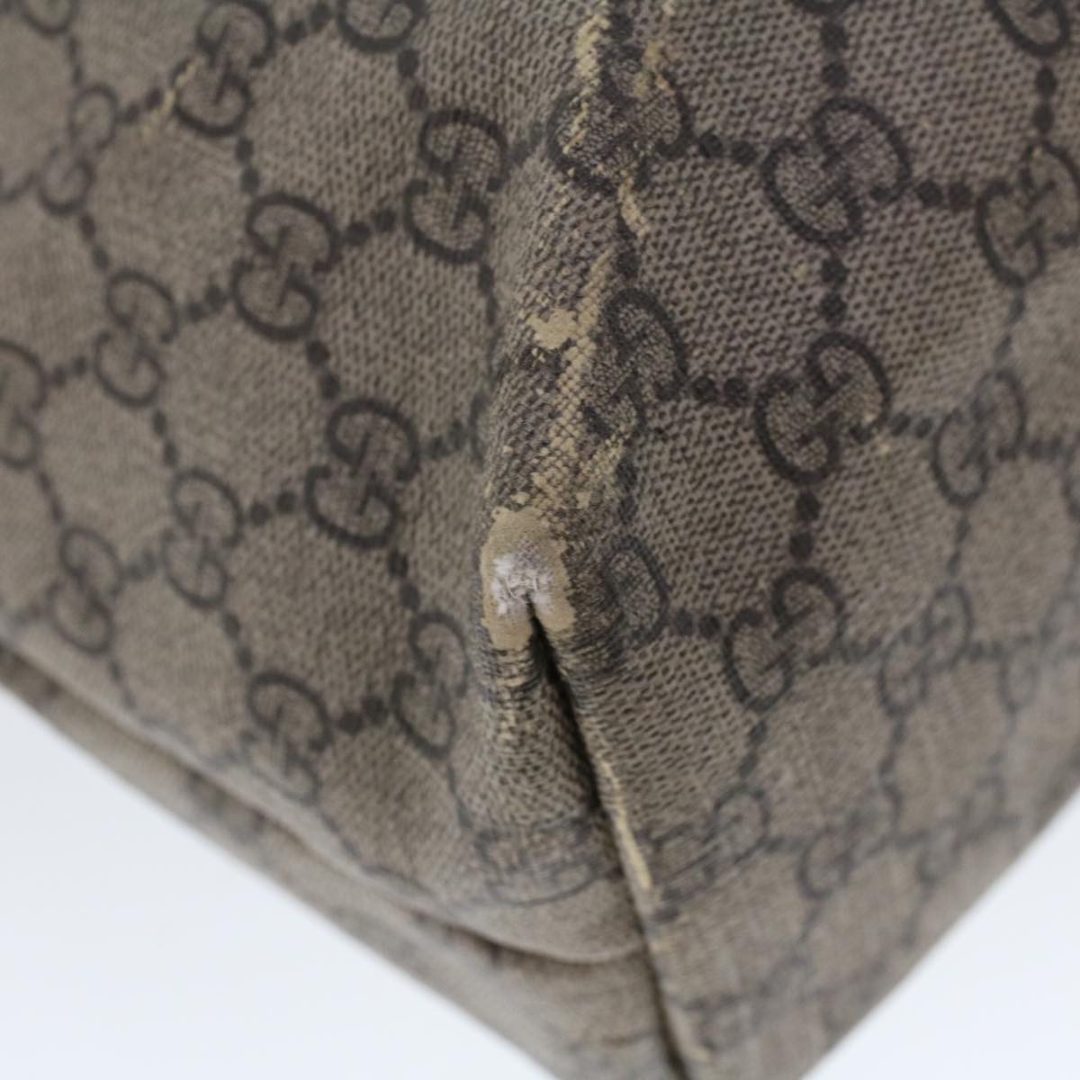 GUCCI GG Canvas Web Sherry Line Hand Bag PVC Leather Beige Red 211134 41684