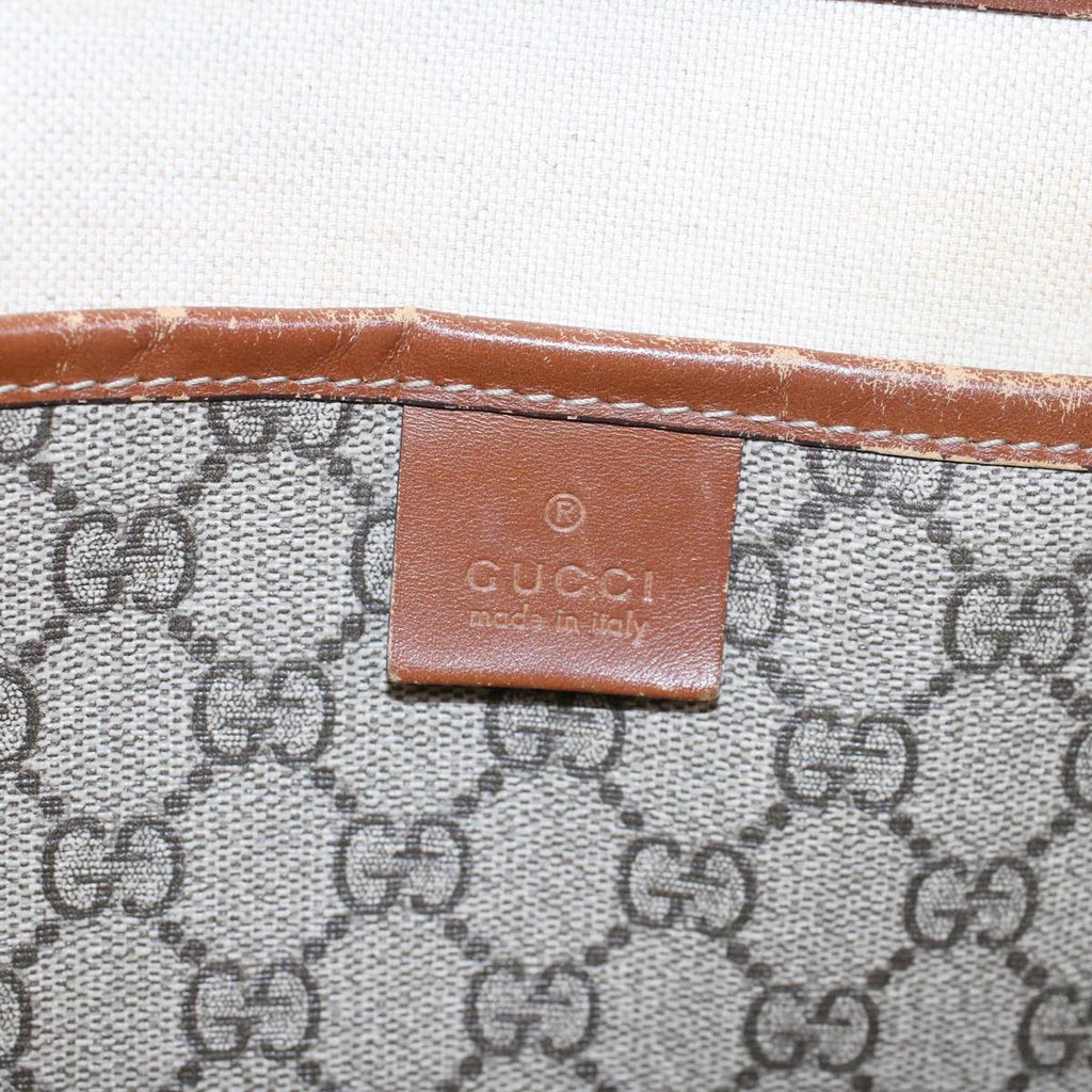 GUCCI GG Canvas Web Sherry Line Hand Bag PVC Leather Beige Red 211134 41684