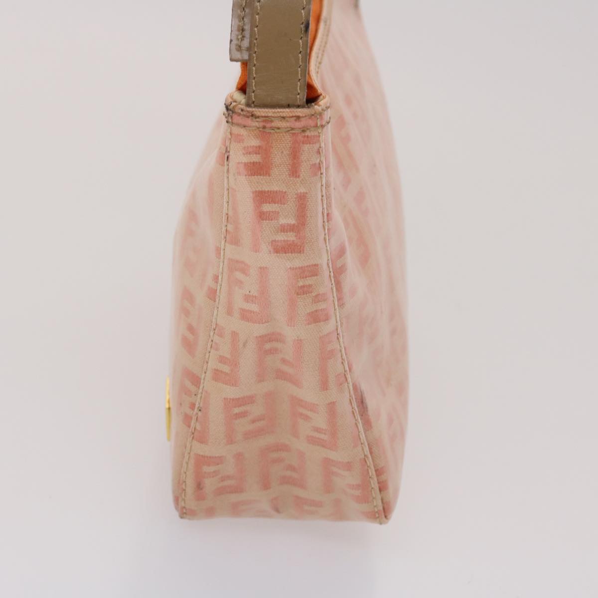 FENDI Zucchino Canvas Hand Bag Coated Canvas Orange am2609g
