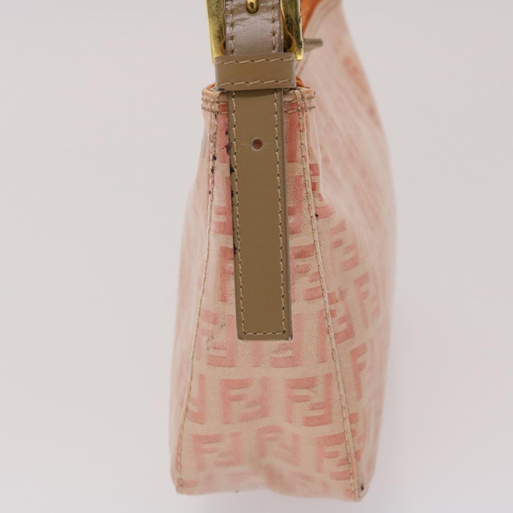 FENDI Zucchino Canvas Hand Bag Coated Canvas Orange am2609g