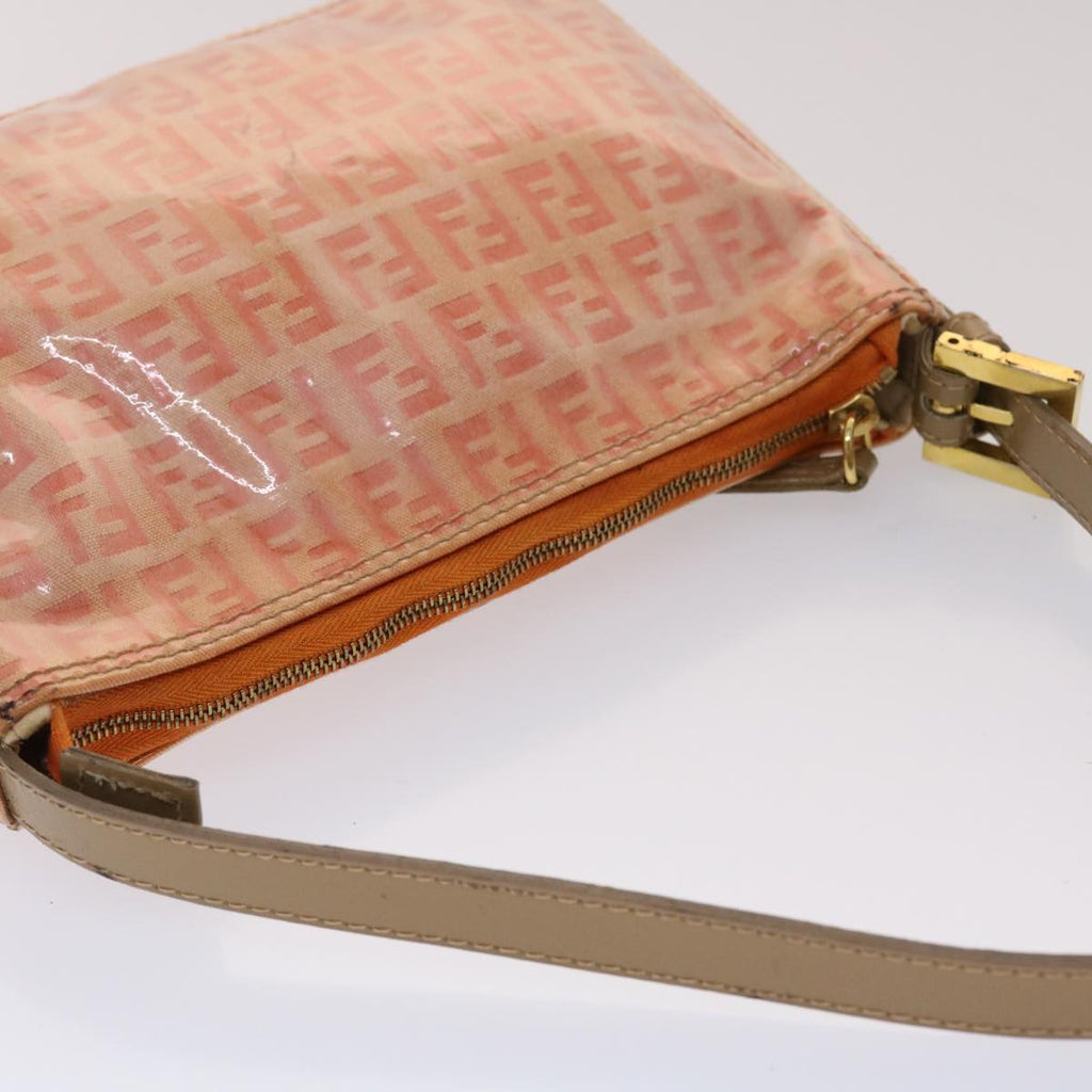 FENDI Zucchino Canvas Hand Bag Coated Canvas Orange am2609g