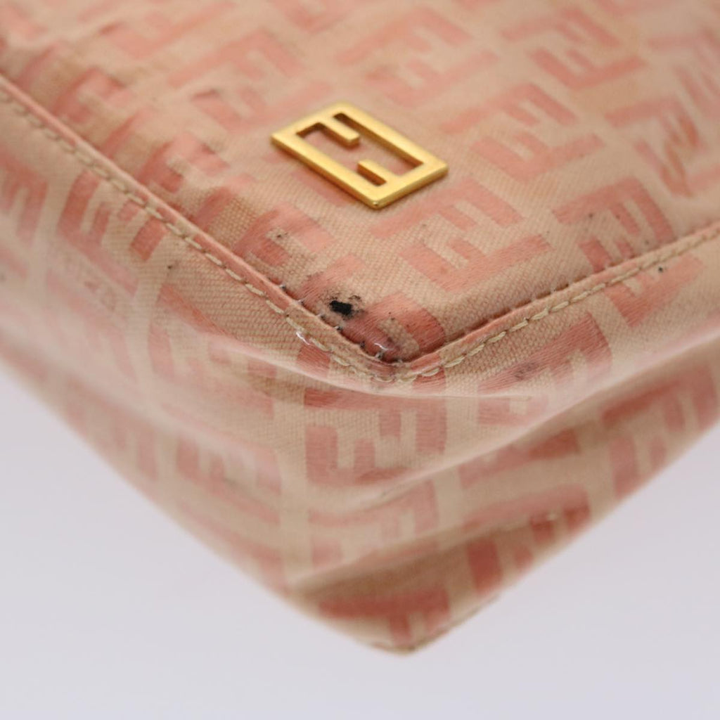 FENDI Zucchino Canvas Hand Bag Coated Canvas Orange am2609g