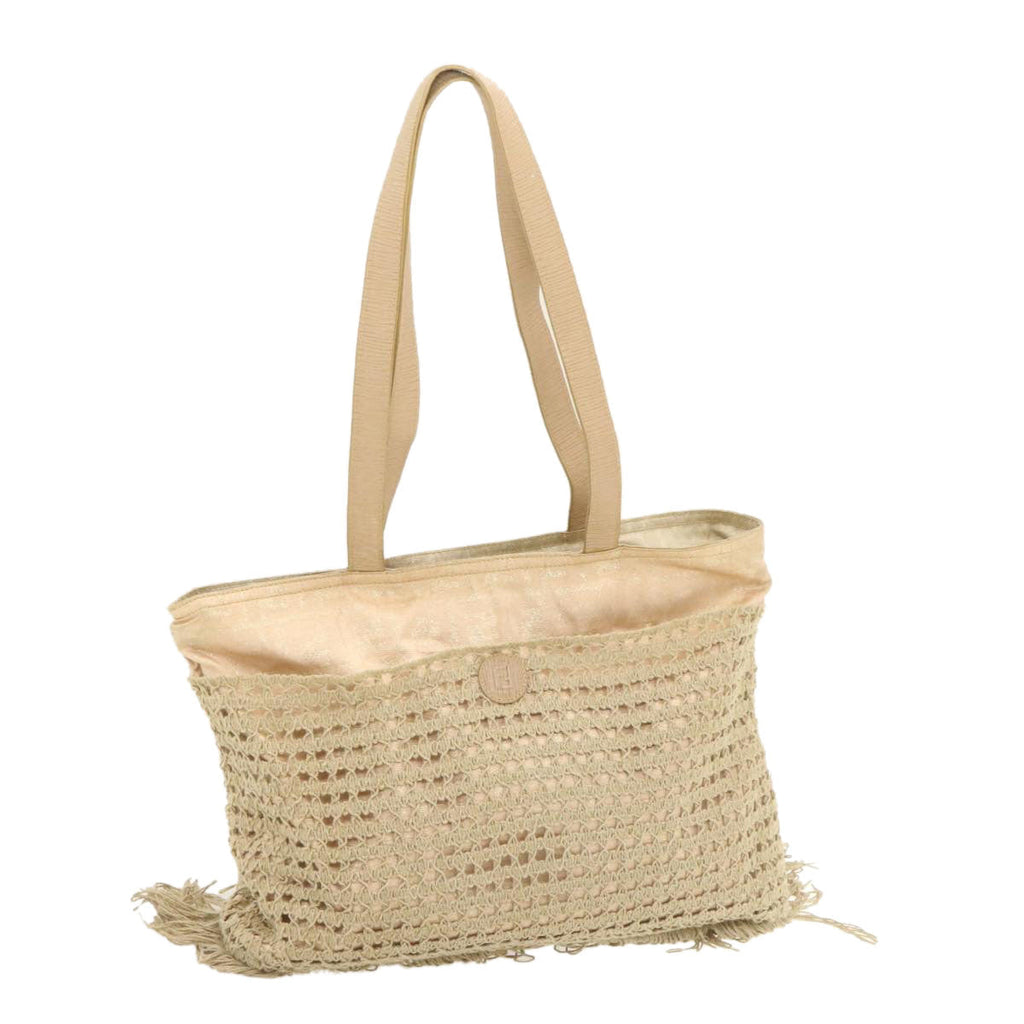 FENDI Zucca Canvas Net Tote Bag Beige rd1125