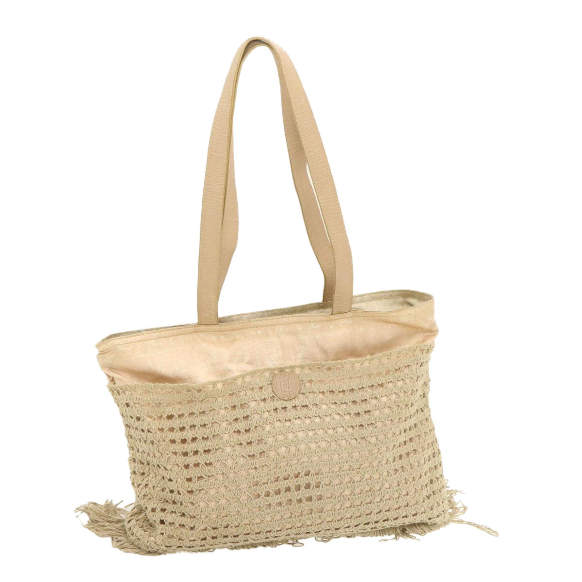 FENDI Zucca Canvas Net Tote Bag Beige rd1125
