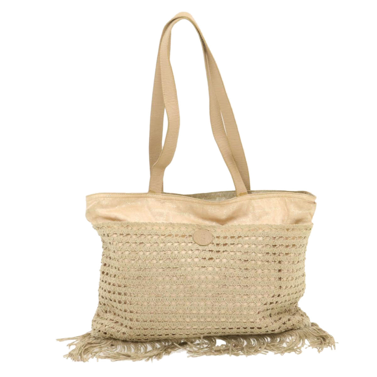 FENDI Zucca Canvas Net Tote Bag Beige rd1125