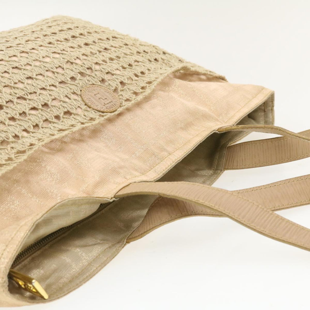 FENDI Zucca Canvas Net Tote Bag Beige rd1125