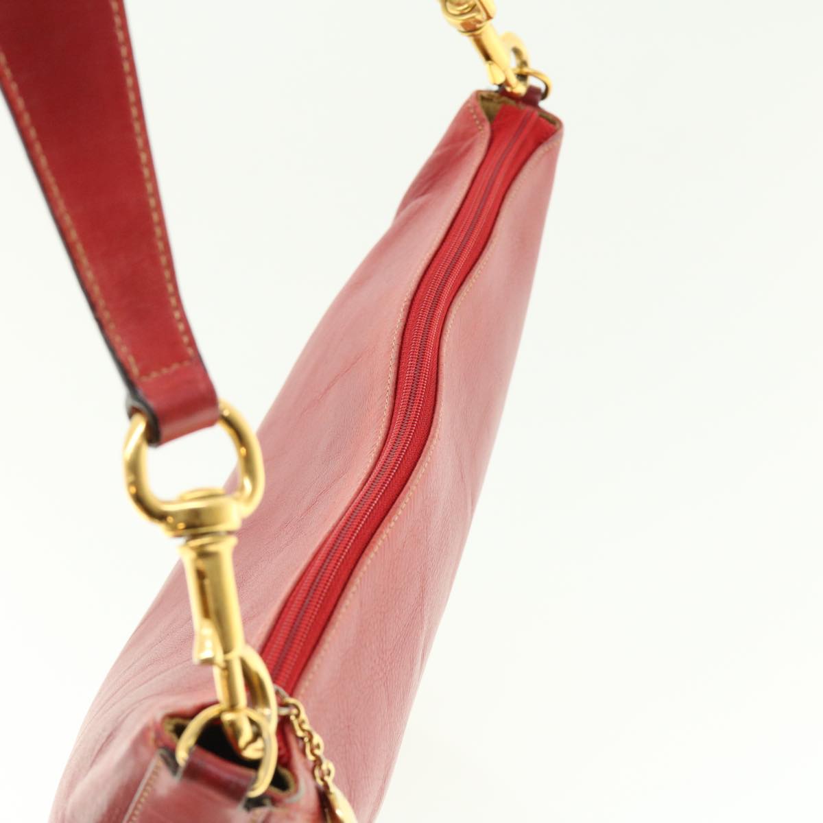 GUCCI Shoulder Bag Leather Red ti1010