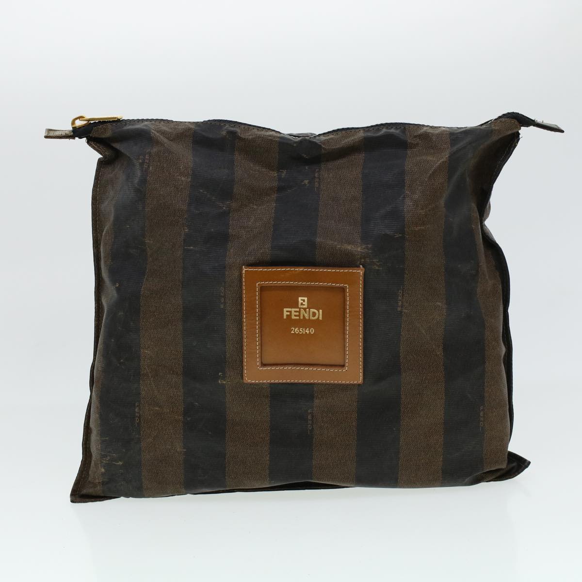 FENDI Pecan Canvas Pouch Shoulder Bag Coated Canvas 2Set Brown Black ti1034