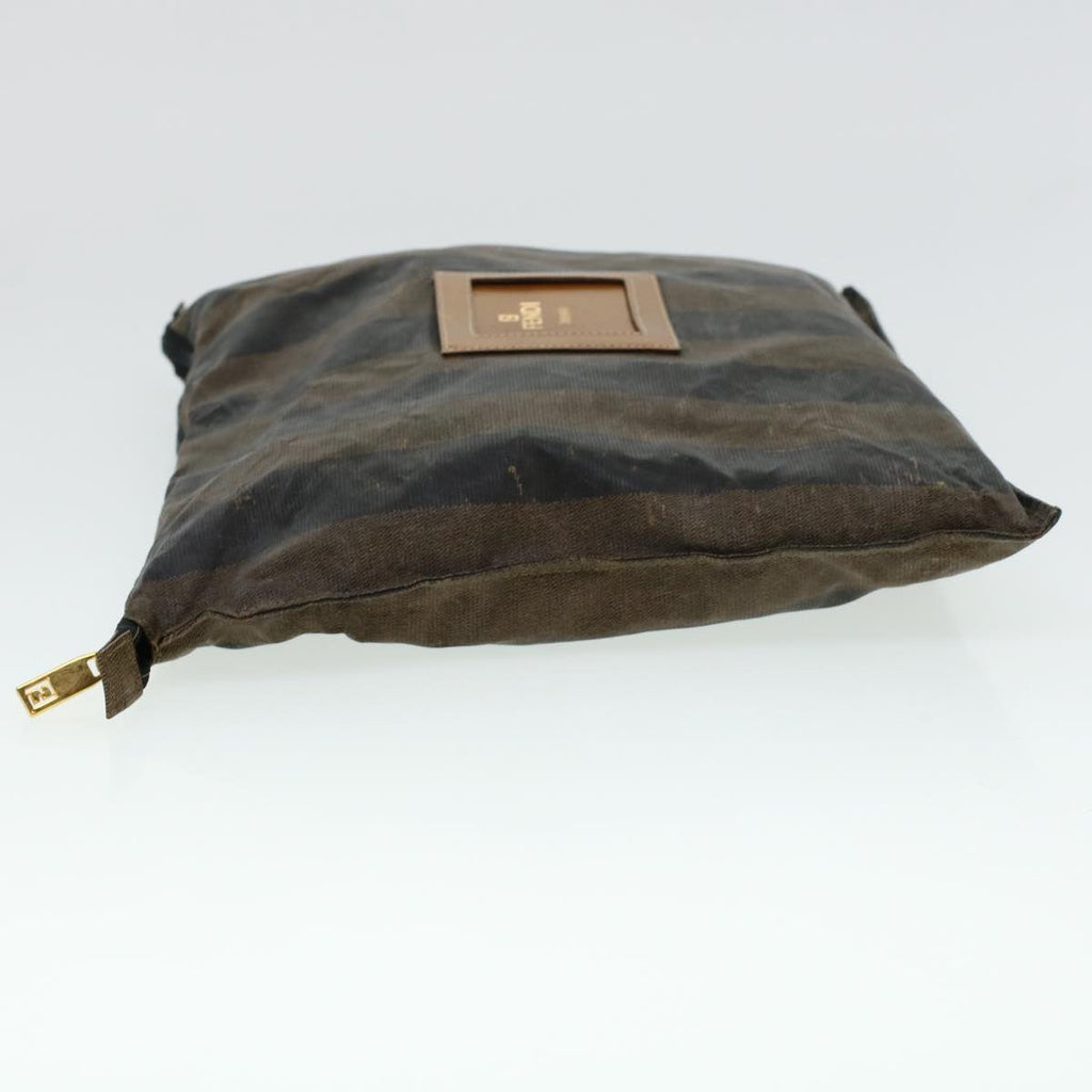 FENDI Pecan Canvas Pouch Shoulder Bag Coated Canvas 2Set Brown Black ti1034