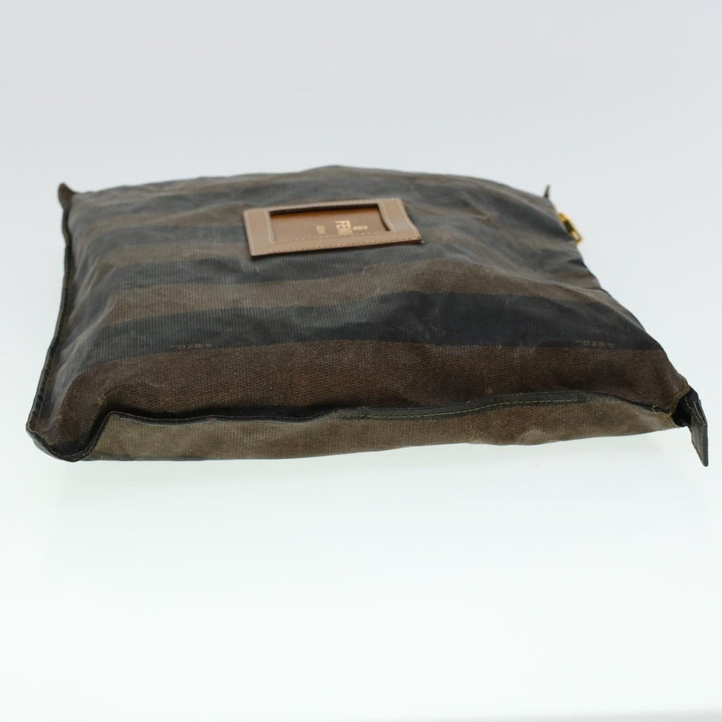 FENDI Pecan Canvas Pouch Shoulder Bag Coated Canvas 2Set Brown Black ti1034