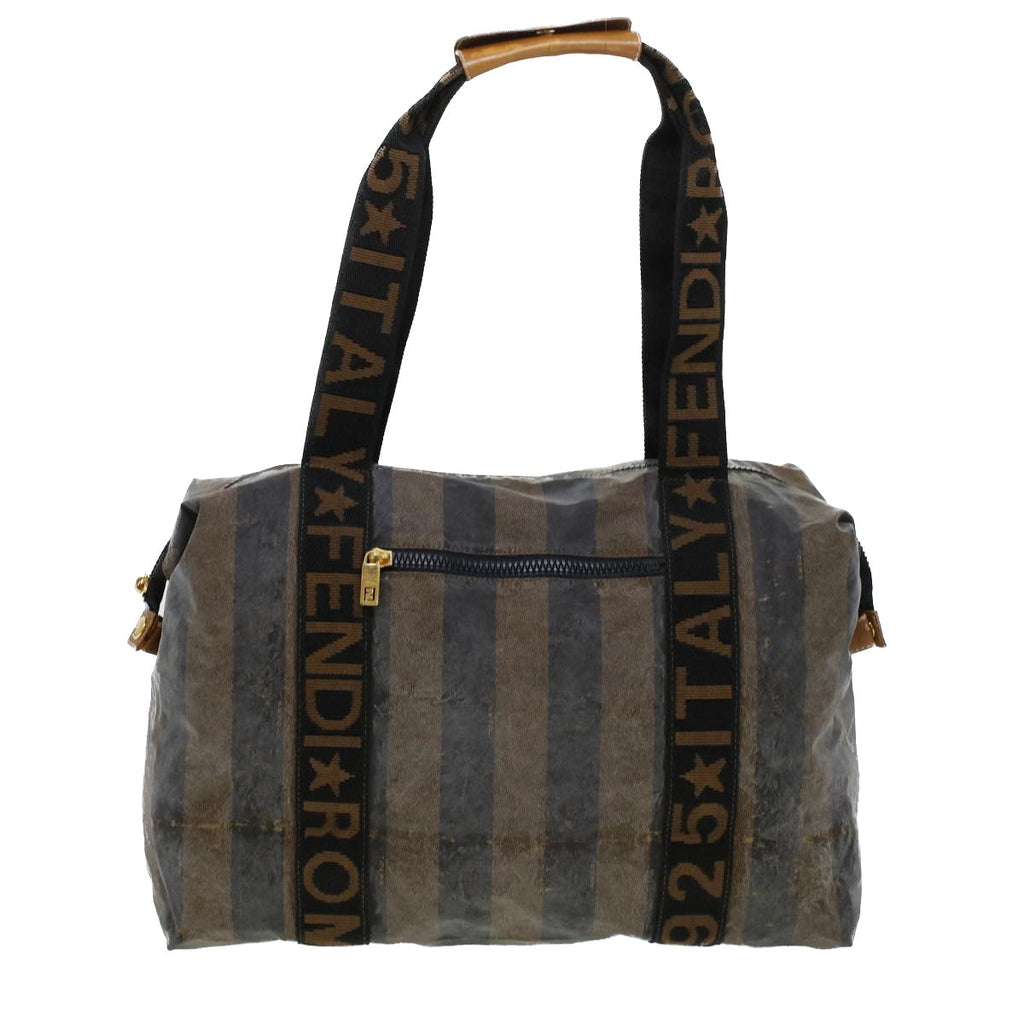 FENDI Pecan Canvas Pouch Shoulder Bag Coated Canvas 2Set Brown Black ti1034