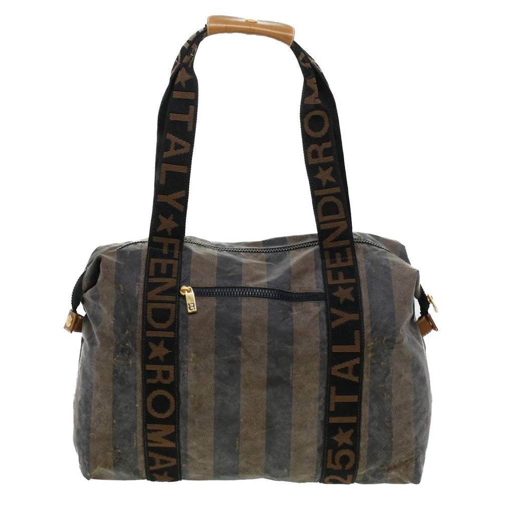 FENDI Pecan Canvas Pouch Shoulder Bag Coated Canvas 2Set Brown Black ti1034