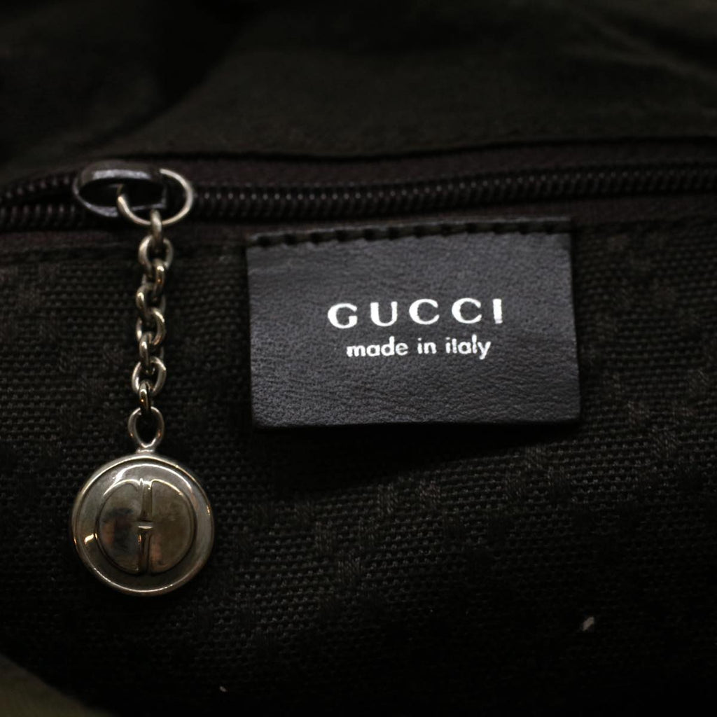 GUCCI Shoulder Bag Canvas Khaki ti1043