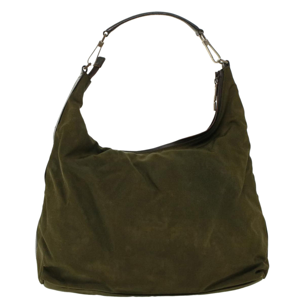 GUCCI Shoulder Bag Canvas Khaki ti1043