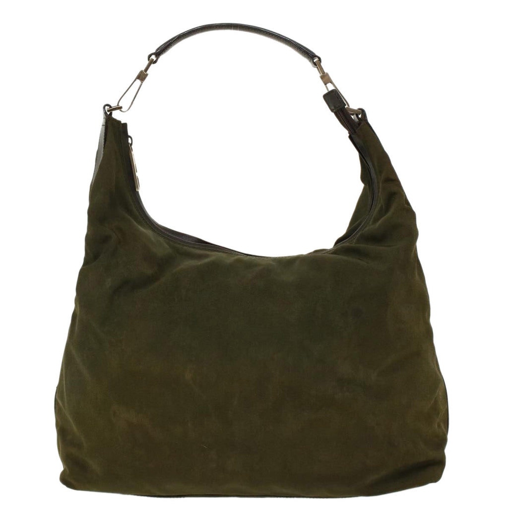 GUCCI Shoulder Bag Canvas Khaki ti1043