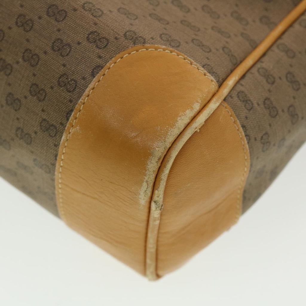 GUCCI Micro GG Canvas Tote Bag PVC Leather Beige ti1048