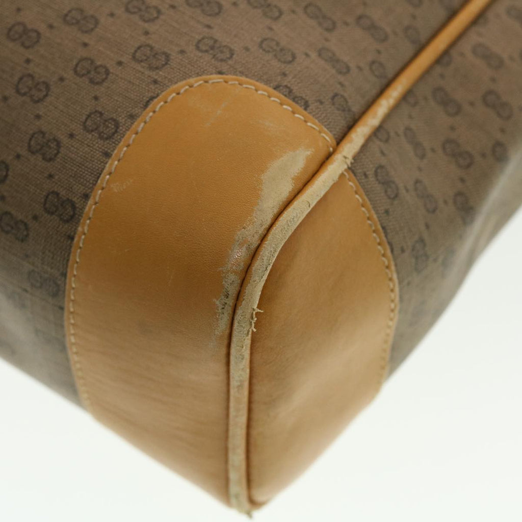 GUCCI Micro GG Canvas Tote Bag PVC Leather Beige ti1048