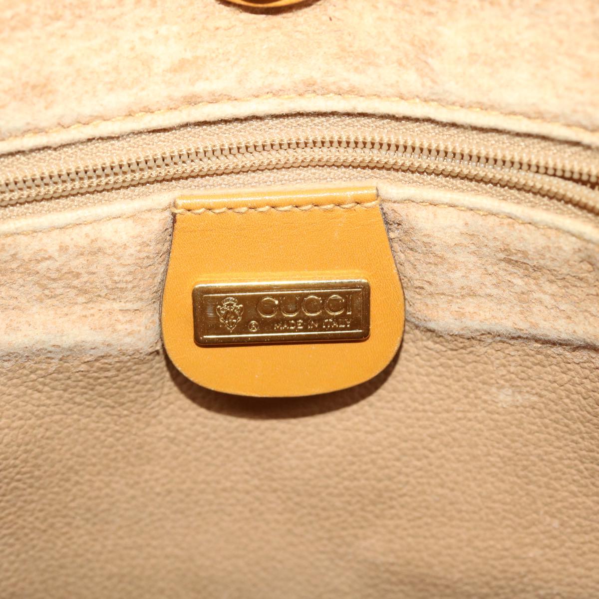 GUCCI Micro GG Canvas Tote Bag PVC Leather Beige ti1048