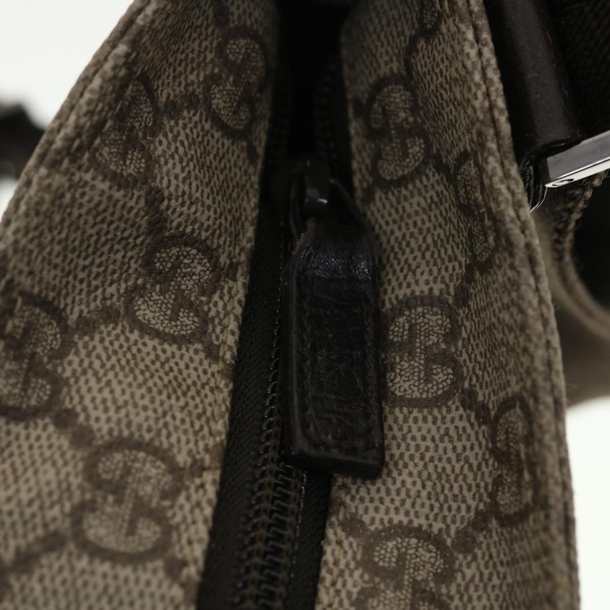 GUCCI GG Canvas Shoulder Bag PVC Leather Beige 141626 ti1052
