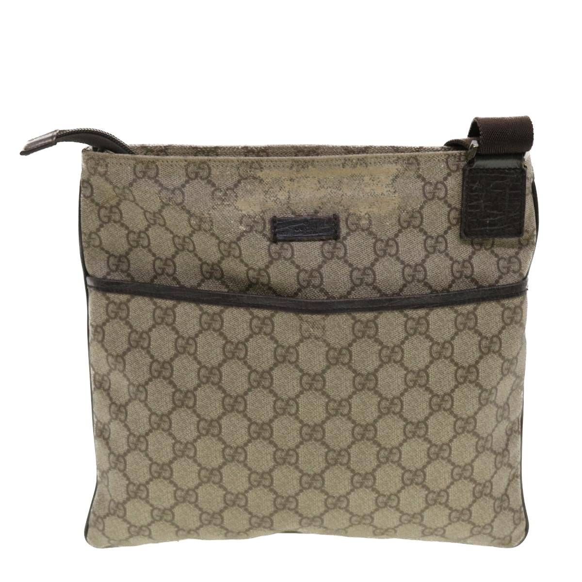 GUCCI GG Canvas Shoulder Bag PVC Leather Beige 141626 ti1052