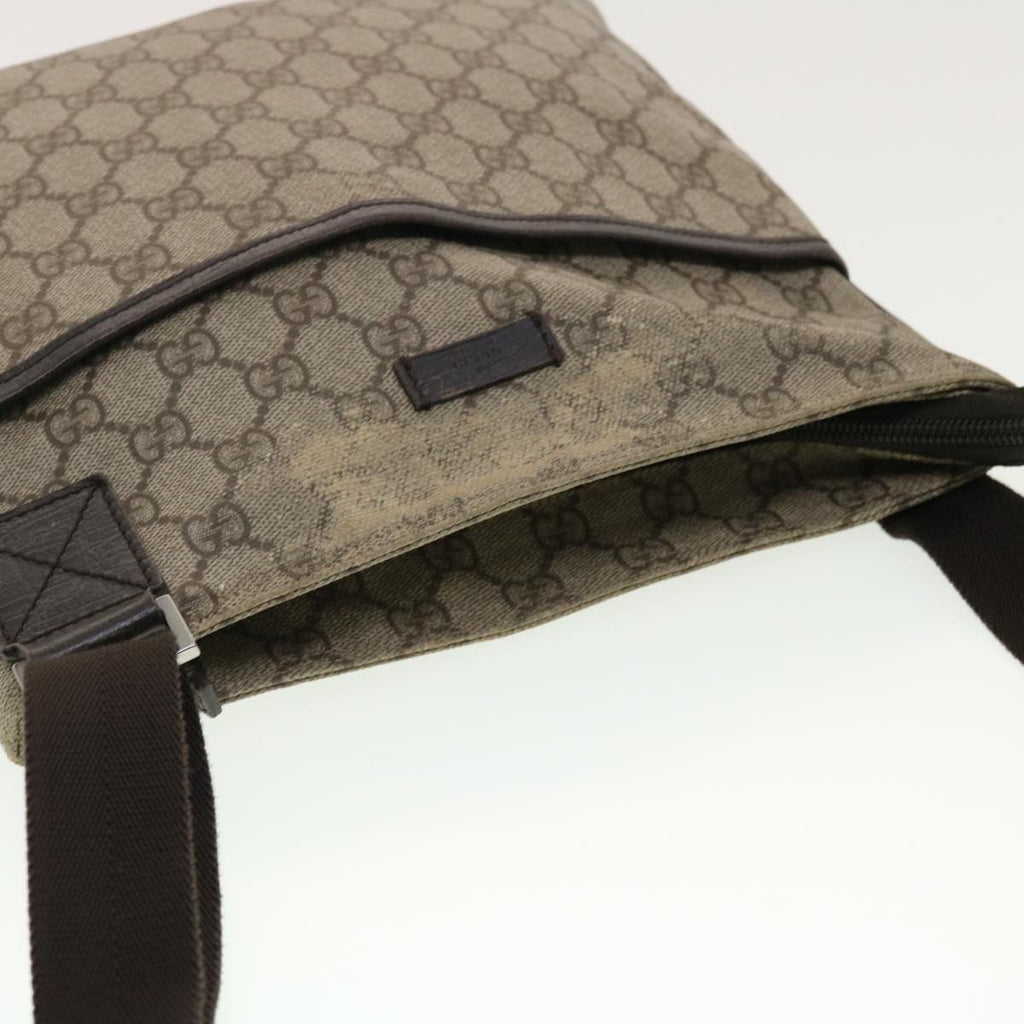 GUCCI GG Canvas Shoulder Bag PVC Leather Beige 141626 ti1052