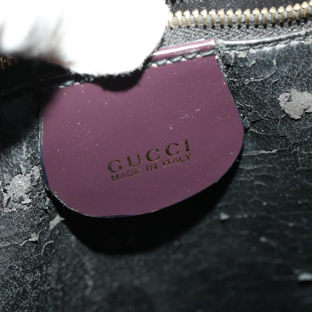GUCCI Shoulder Bag Leather Purple ti1095