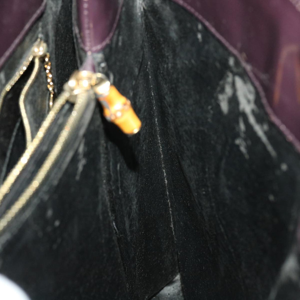 GUCCI Shoulder Bag Leather Purple ti1095