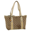GUCCI GG Canvas Sherry Line Tote Bag Beige Orange yellow 137896 ti1129