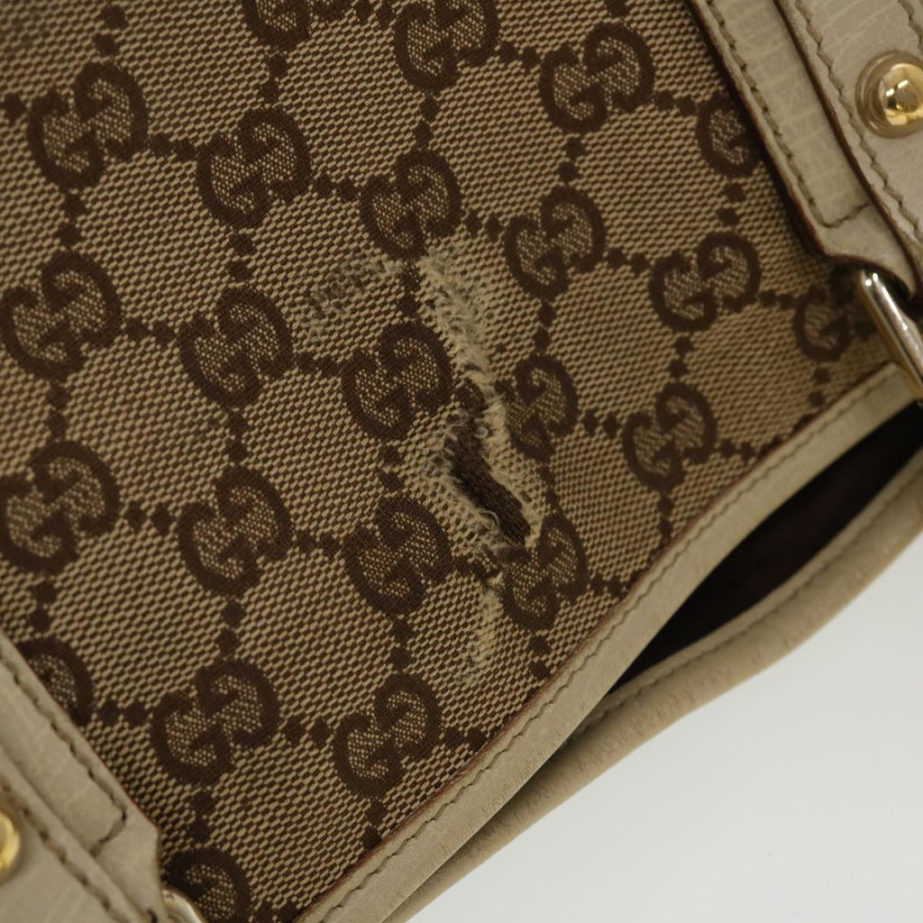 GUCCI GG Canvas Sherry Line Tote Bag Beige Orange yellow 137896 ti1129