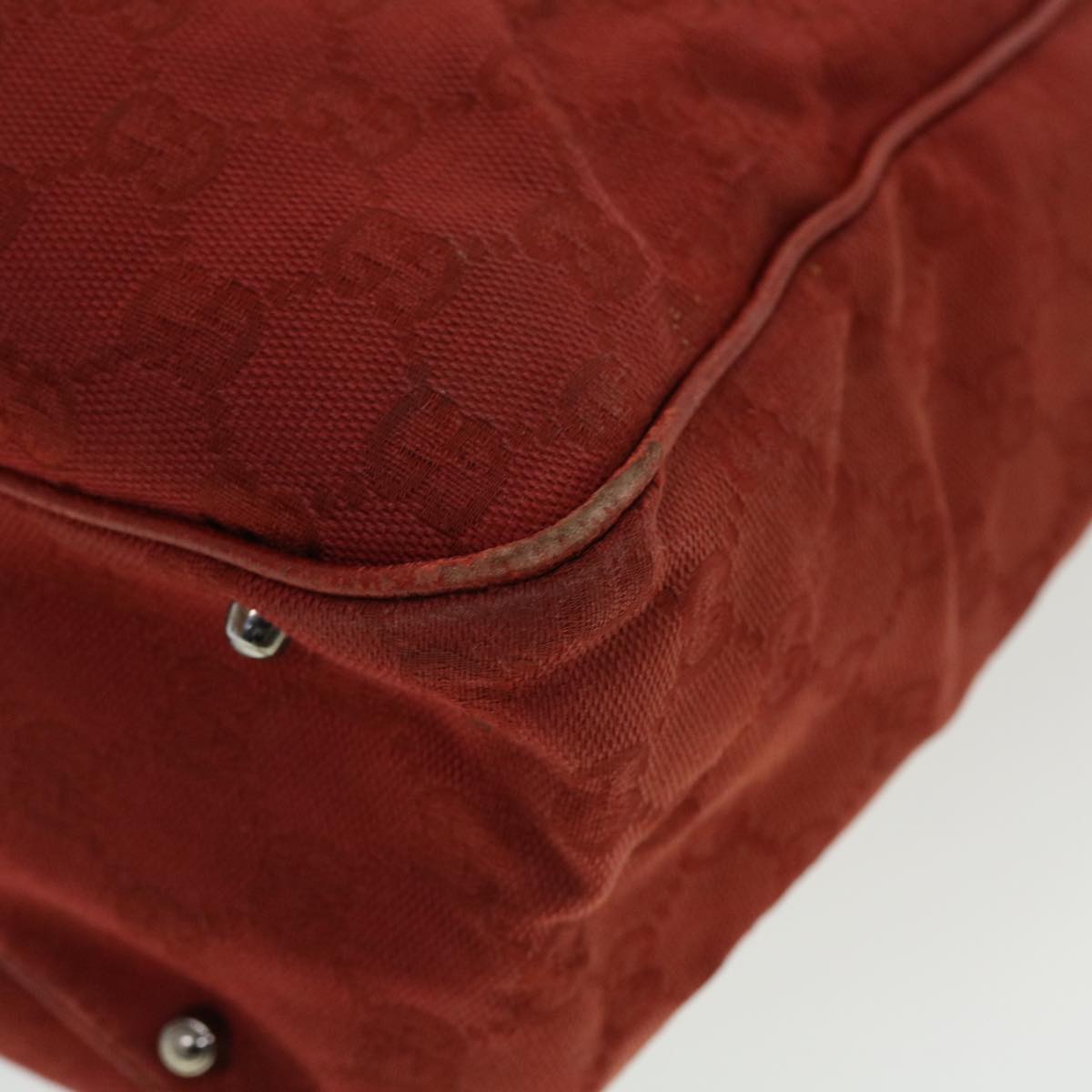 GUCCI GG Canvas Tote Bag Red ti1130