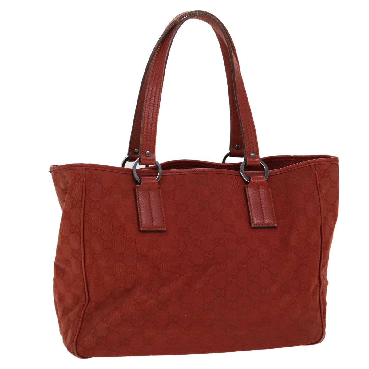 GUCCI GG Canvas Tote Bag Red ti1130