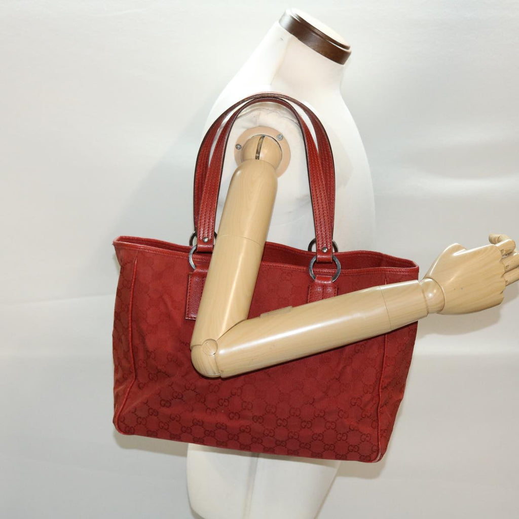 GUCCI GG Canvas Tote Bag Red ti1130