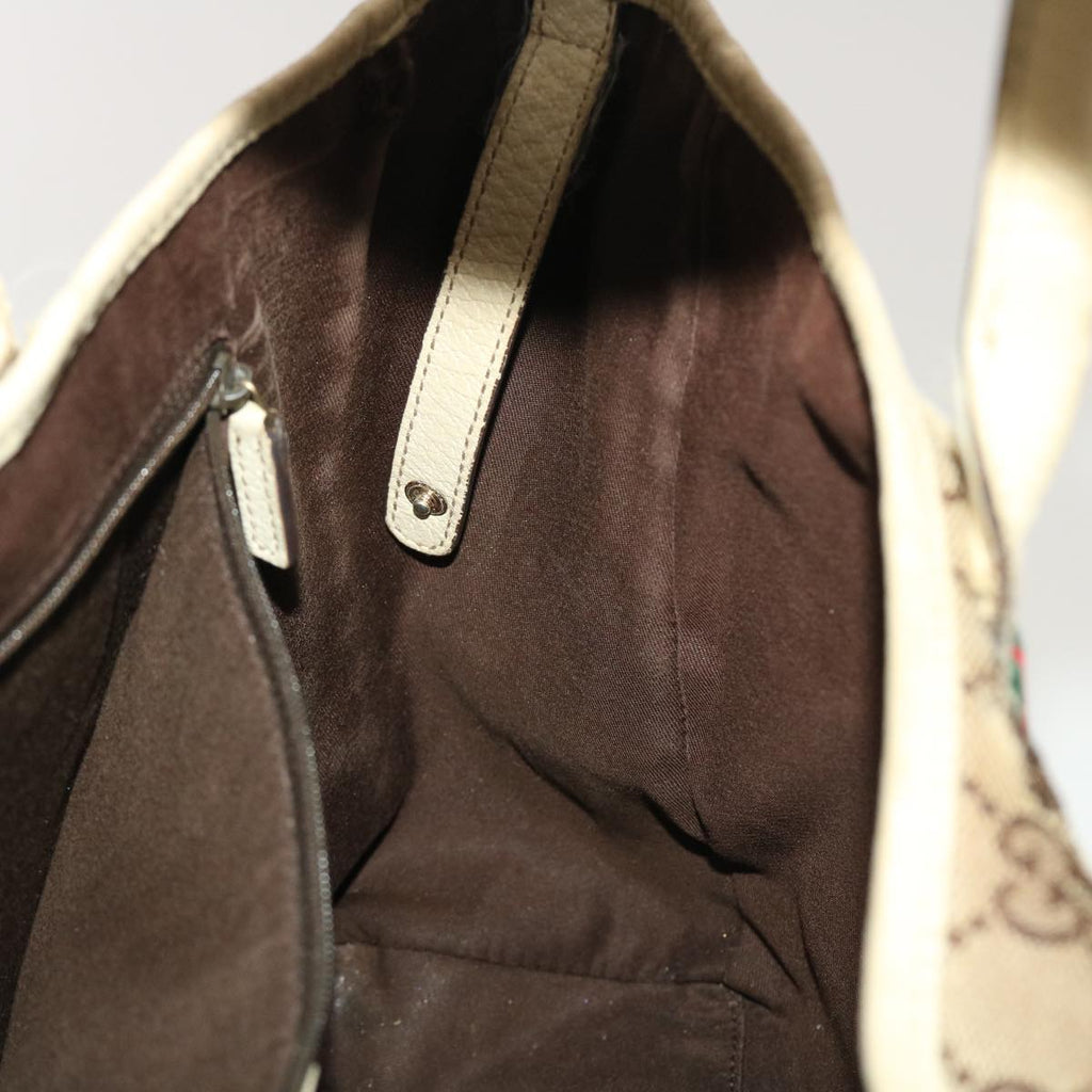GUCCI GG Canvas Web Sherry Line Tote Bag Beige Green Red 163805 ti1131