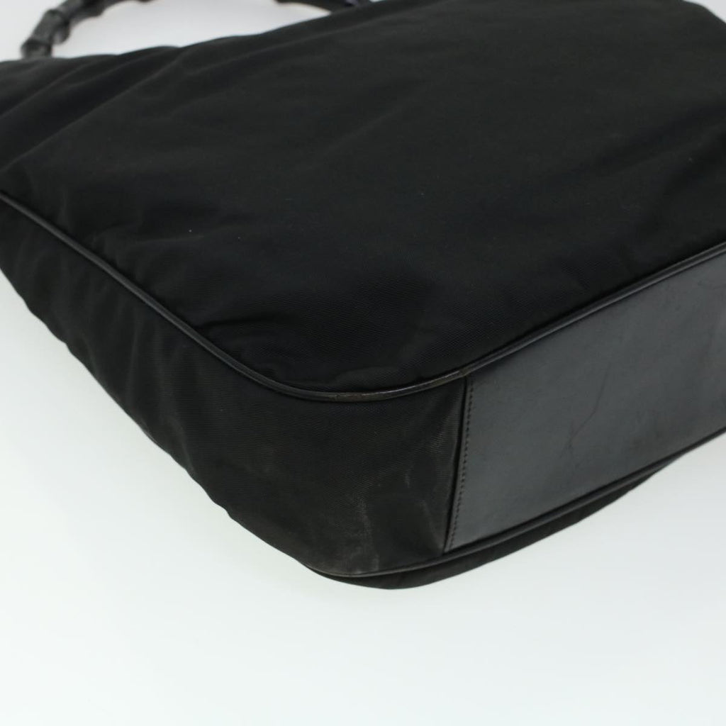 GUCCI Bamboo Shoulder Bag Canvas Black ti1134