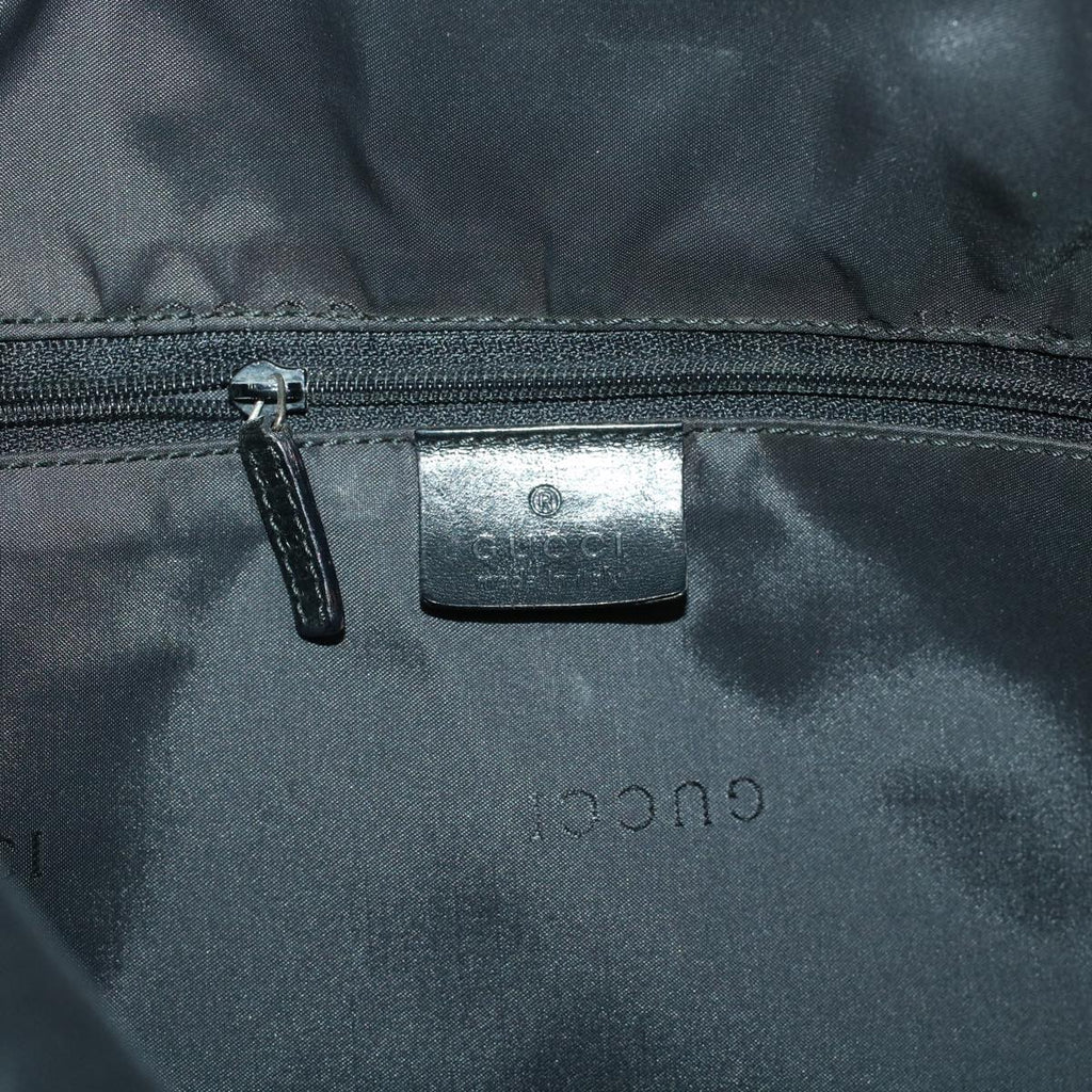 GUCCI Bamboo Shoulder Bag Canvas Black ti1134