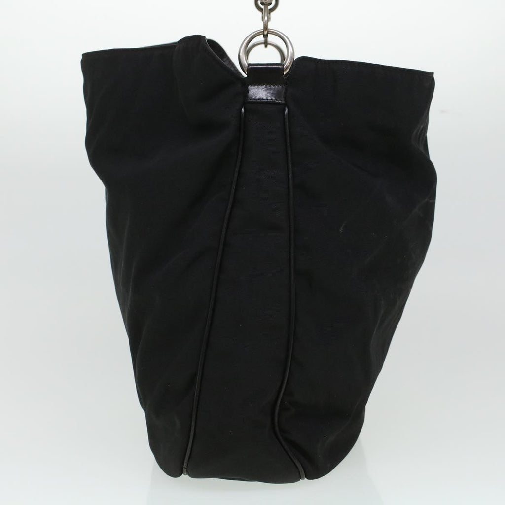 GUCCI Bamboo Shoulder Bag Canvas Black ti1134